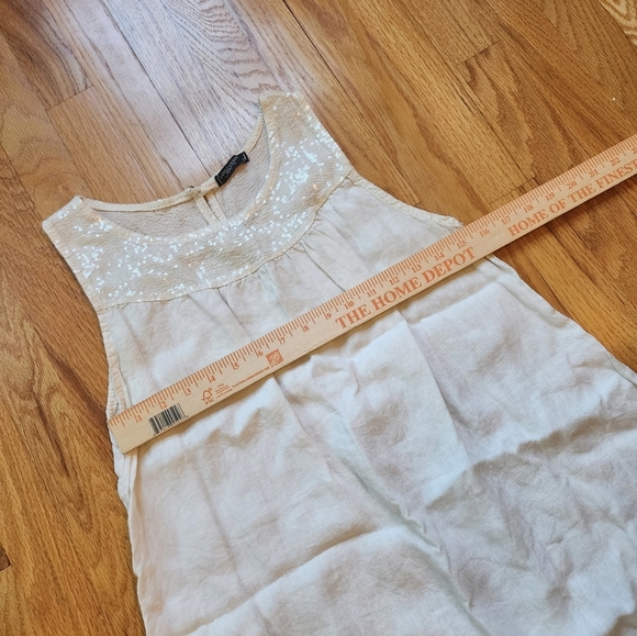 Lungo L'Arno Linen  Shift Dress Sequins Beach Resort Event Size Small - Picture 9 of 9